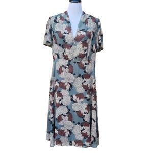 Monoprix femme A-Line Dress Multicolor Bold Floral Print V-Neck